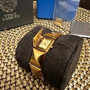 VINCE CAMUTO Stainless Steel Watch / Gold Bracelet Watch